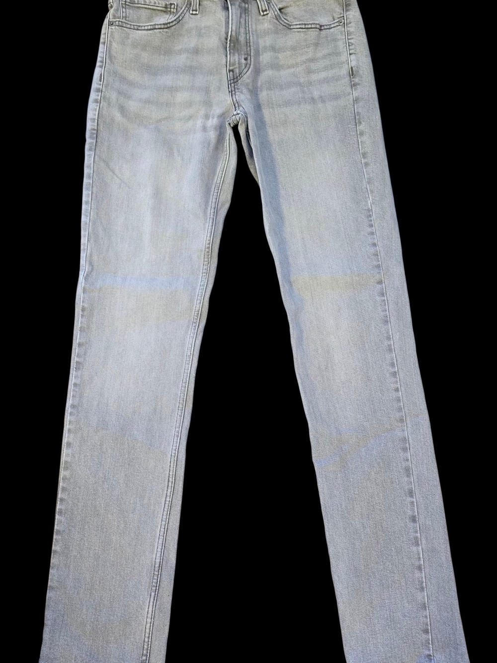 Light Wash Straight Leg Jeans - Faded Grey
